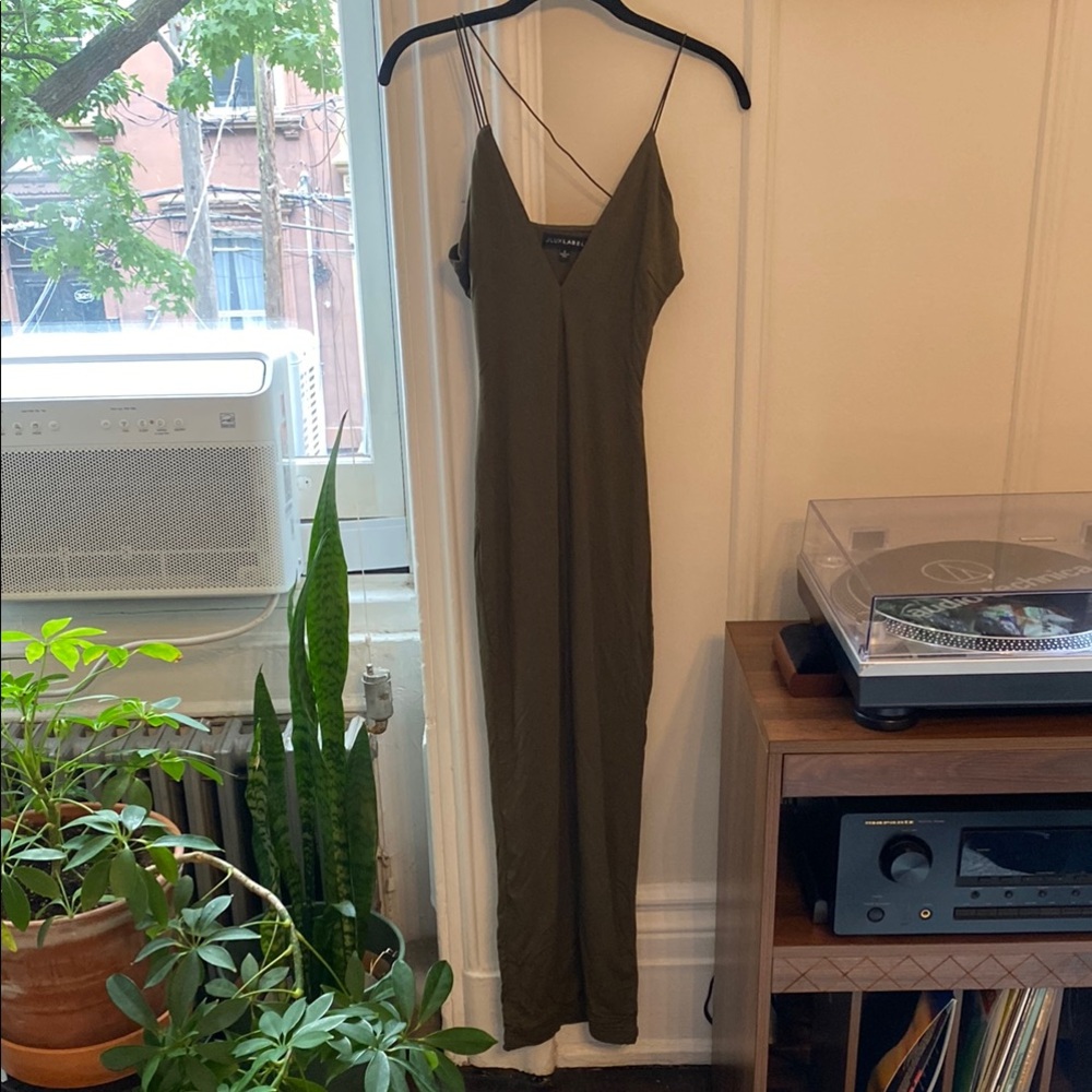 JLUXLABEL Khaki V-Neck Dress